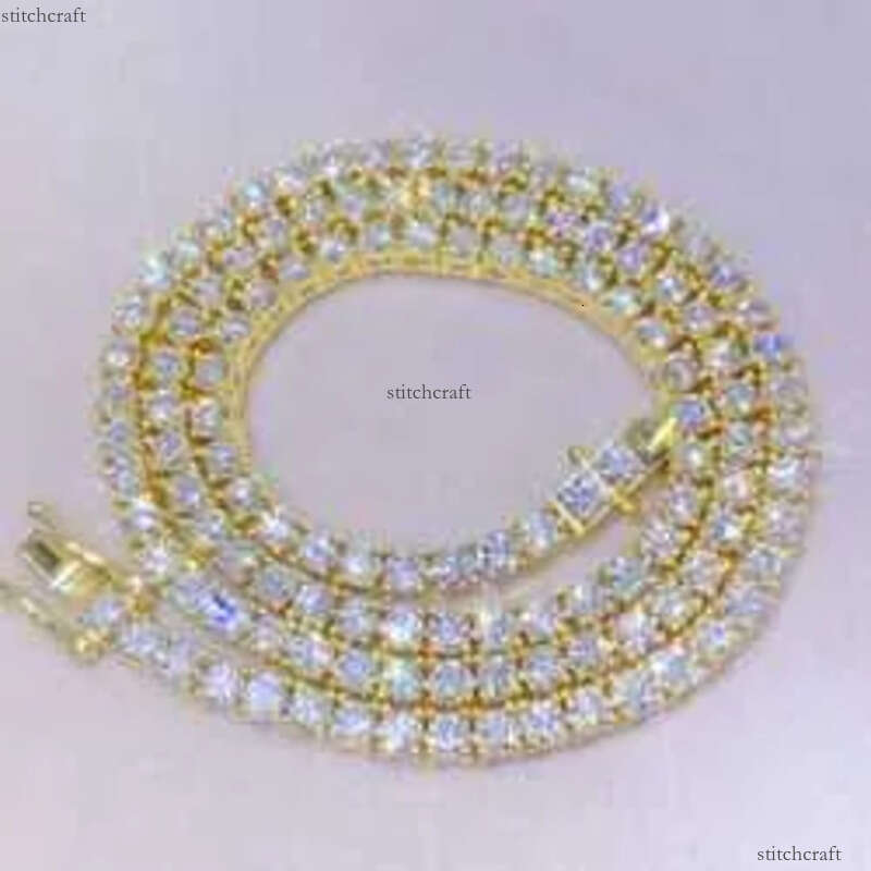necklace moissanite chain Hip Hop Iced Out D Color White VVS Sterling Sier Moissanite Dia Tennis Chain Women