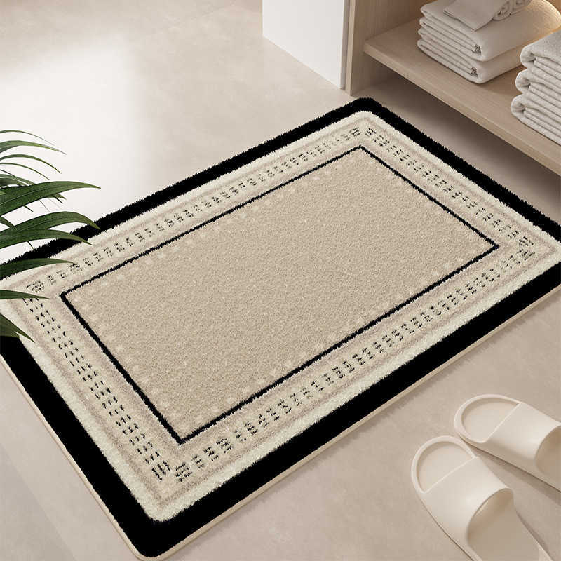 Bathroom Mat Absorbent NonSlip Home Plush Soft Mat Simple Style Entrance Door Mat Machine Washable C250929