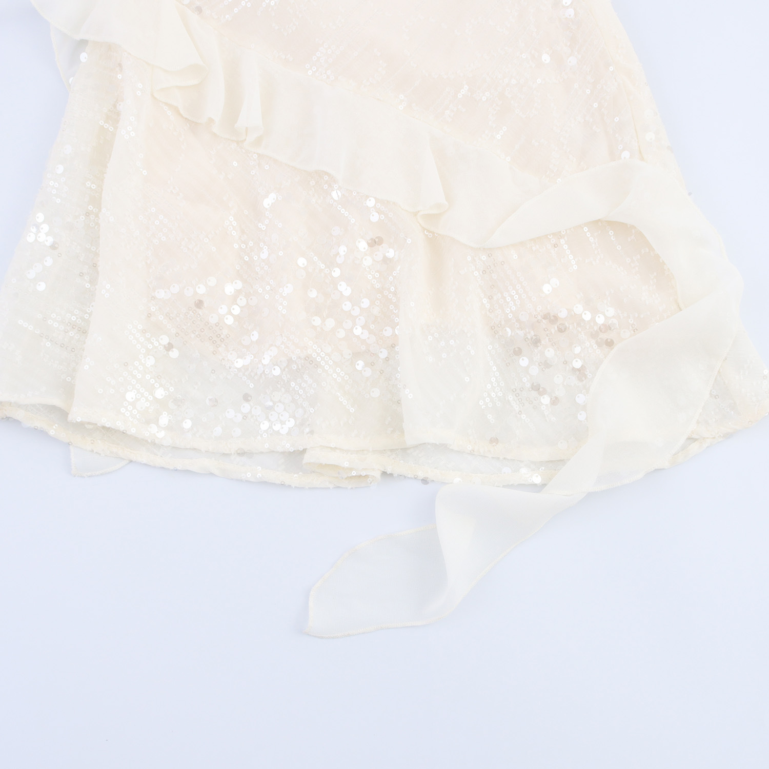 GY146 Summer Fashion Women's Layered Sequins Decorated Ruffle Mini Suspender Dress