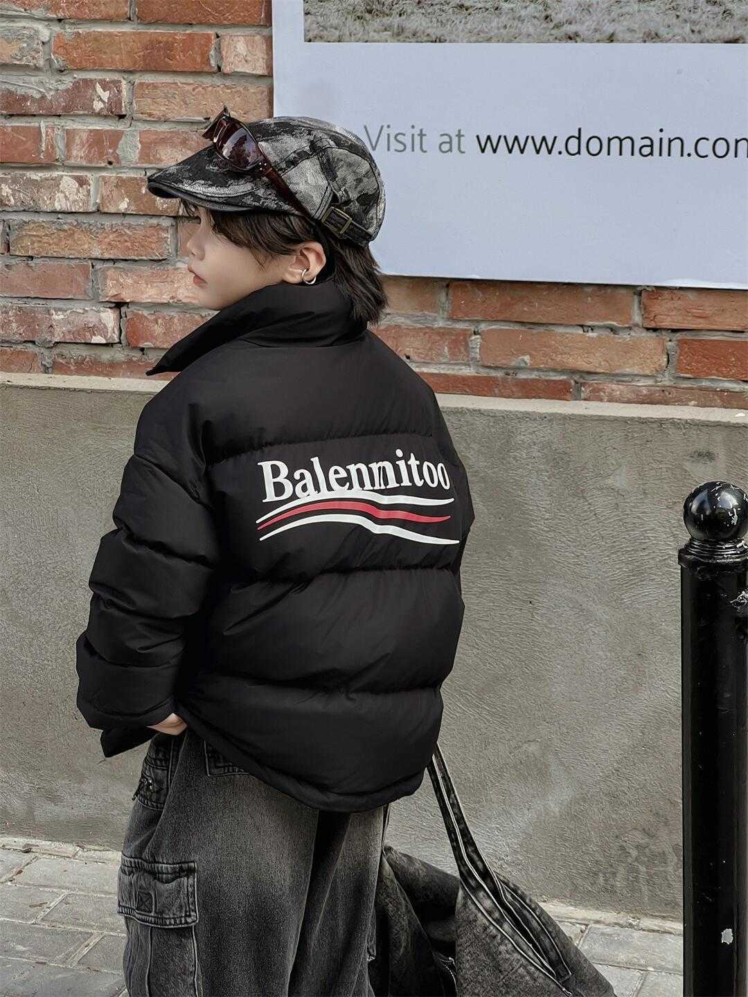 Children's clothing - Parisian boys' cola wave letter children's family brand down jacket for boys and girls, same style, thickened version, trendy L250929