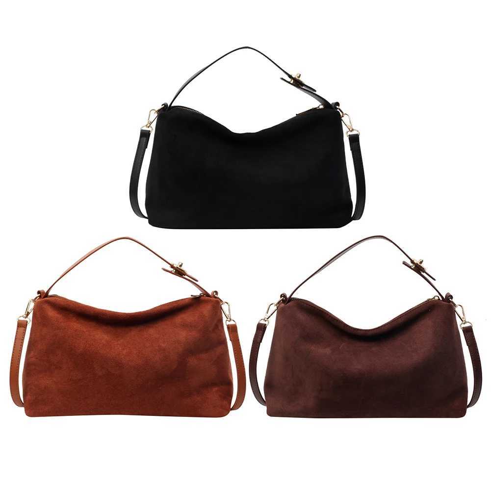 Women Suede Shoulder Bag Adjustable Strap Hobo Purse With Inner Pocket Satchel Purse Zipper Clutch Purse for Work Travel L250928