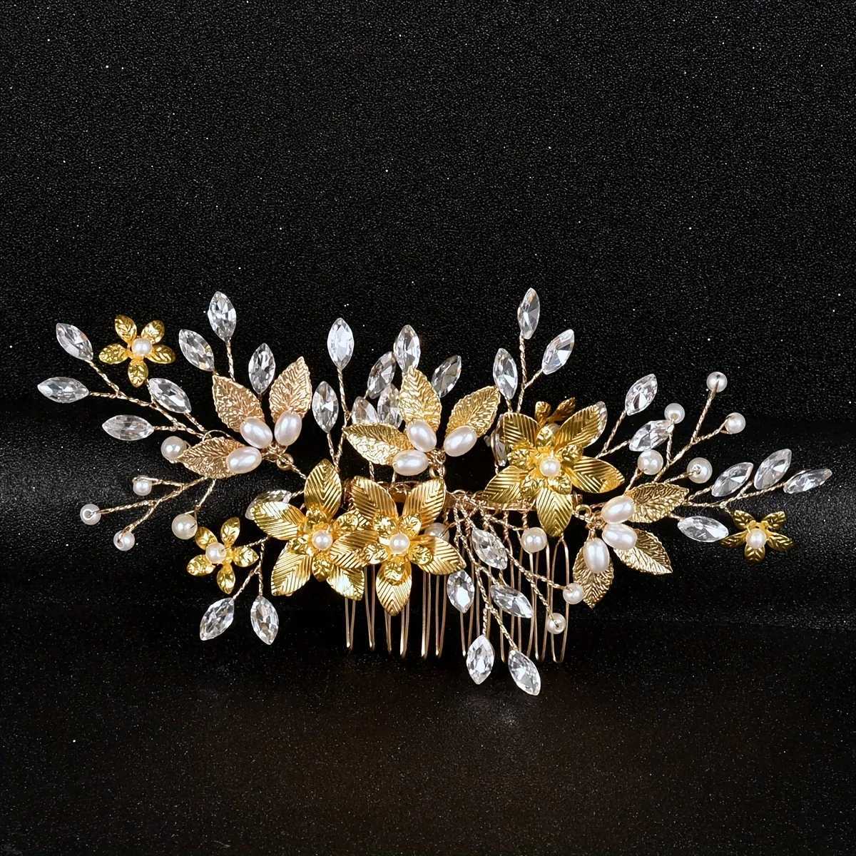 1pc Rhinestone Hair Comb Elegant updo Wedding Party Secure Hold with Smooth Surfe Womens Bridal Hairstyle cessory L250928UZ3S