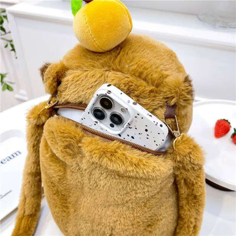 Cute Soft Plush Capybara Backpack Girl Fashionable Crossbody Women Kawaii Shoulder Bag Children Gifts For Girlfriend