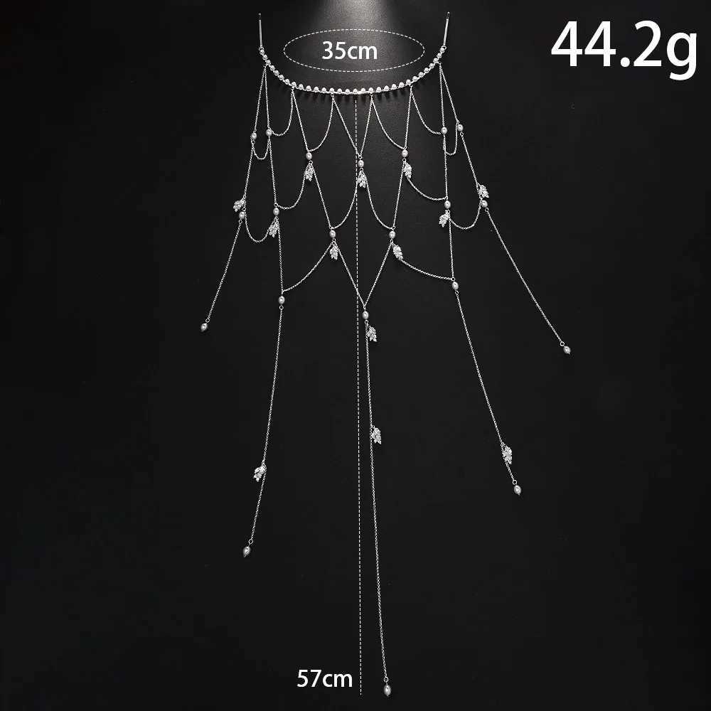 Elegant Long Tassel Pearl Headband Chain Wedding Hair Decoration 2025 Boho Leaf Zircon Bride Head Chain Jewelry for Women Gift L2509281UV2