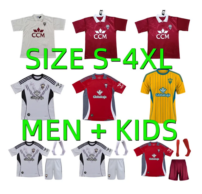 2025 2026 Albacete Soccer Jerseys 1994 1995 retro 25 26 Fran alvarez Flavien Boyomo Special Edition Customized Albacete Vallejo man kit football shirt Men kids kits