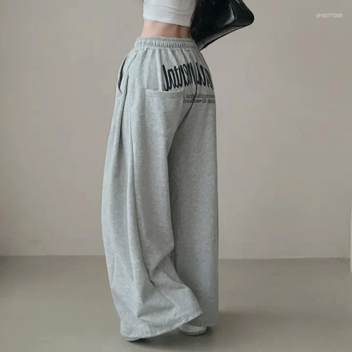Women's Pants Women Bf Hip Hop Y2k Drawstring Printing Sweatpants Fashion Streetwear Sports Trousers Loose Casual Wide Leg