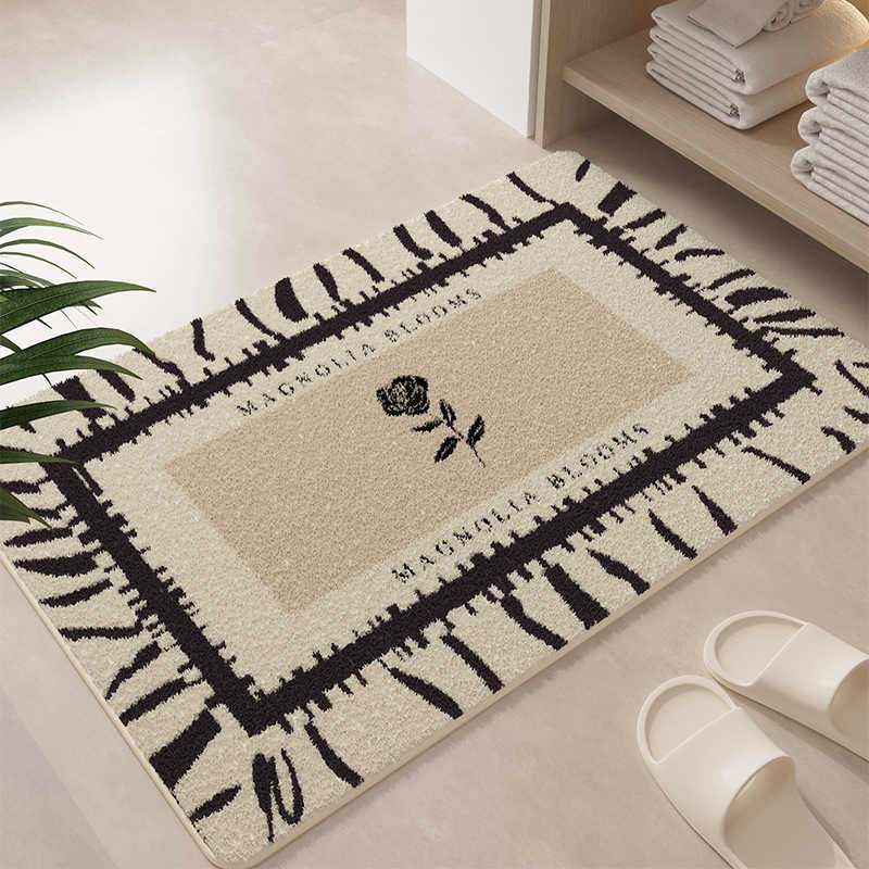 Bathroom Mat Absorbent NonSlip Home Plush Soft Mat Simple Style Entrance Door Mat Machine Washable C250929