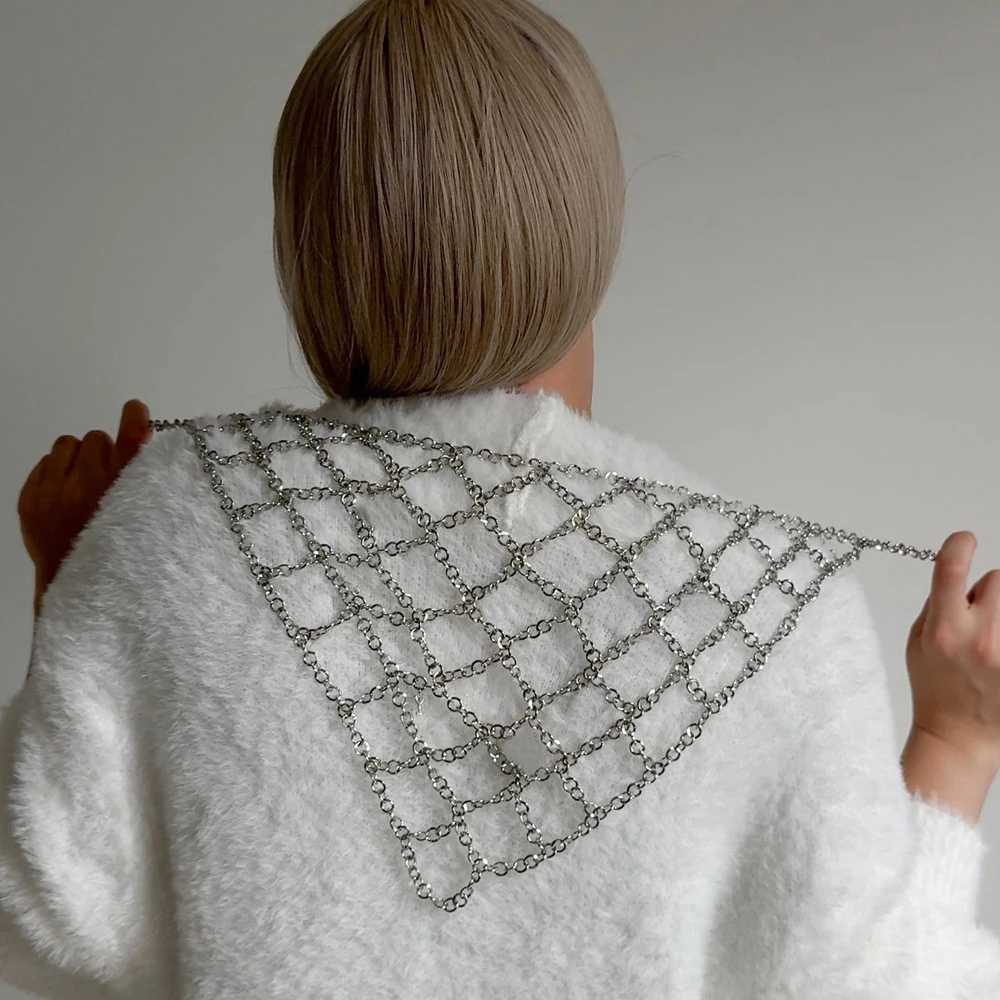 Nightclub Hollow Metal Mesh Hat Headpiece Women Head Decoration 2025 Bohemian Hair Chain Headband Prom Jewelry Gifts L250928ETPR