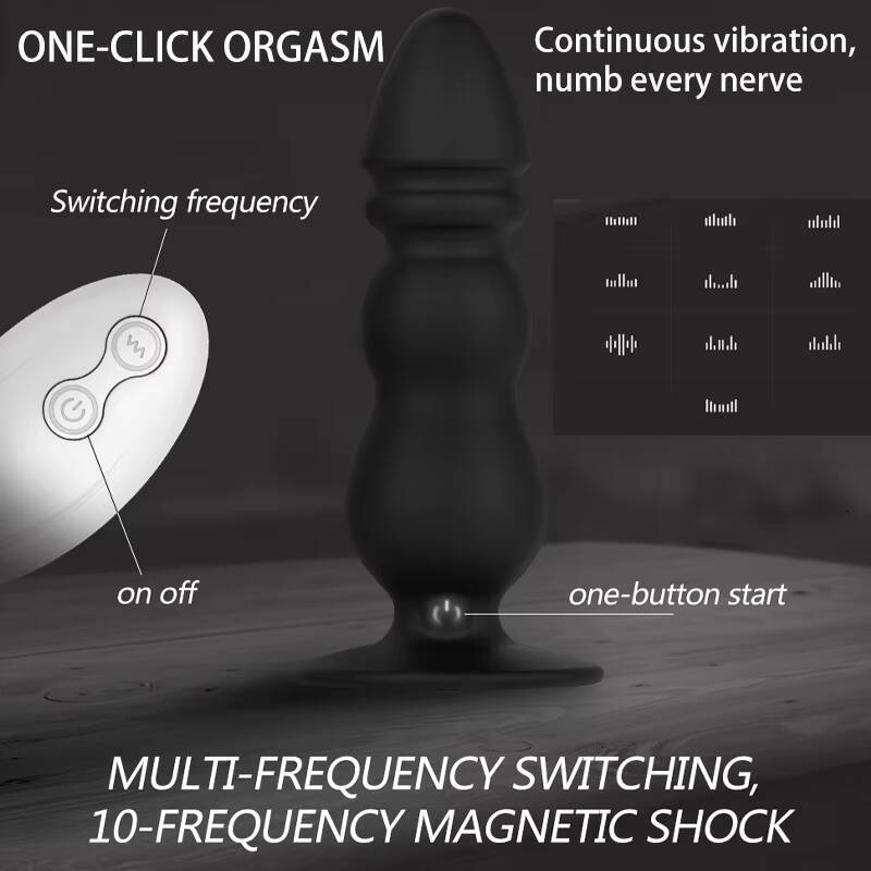 Black 10 Frequency Silicone Anal Training Vibrator Enhanced Experience Remote Control Vibration Device for Sex Product Use