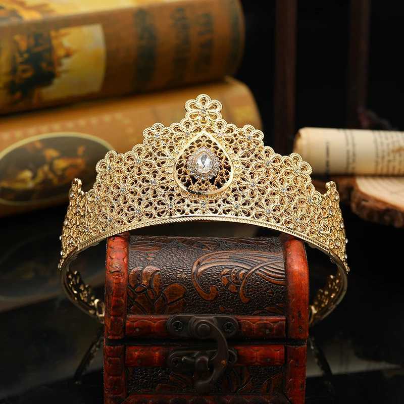Luxury Moroccan Bridal Crown With Hollow Design Woman Head Decoration Jewelry For Wedding L25092884II