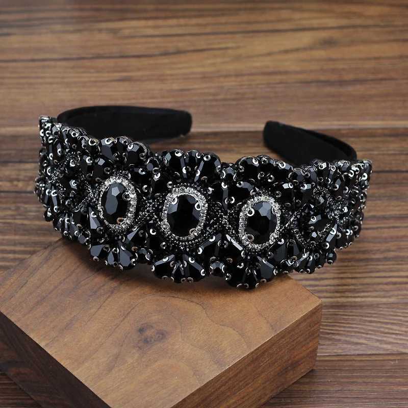 Wide Gorgeous Colorful Crystal Headbands Shiny Diamante Baroque Hairbands For Women Wedding Fashion Hair Jewelry L250928KNA7