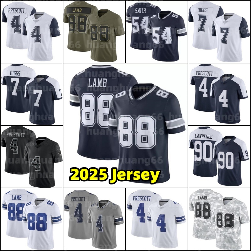 CeeDee Lamb 3 George Pickens Dak Prescott Football Jersey Micah Parsons Brandon Aubrey Trevon Diggs Emmitt Smith Jaydon Blue Javonte Williams DeMarvion Overshown