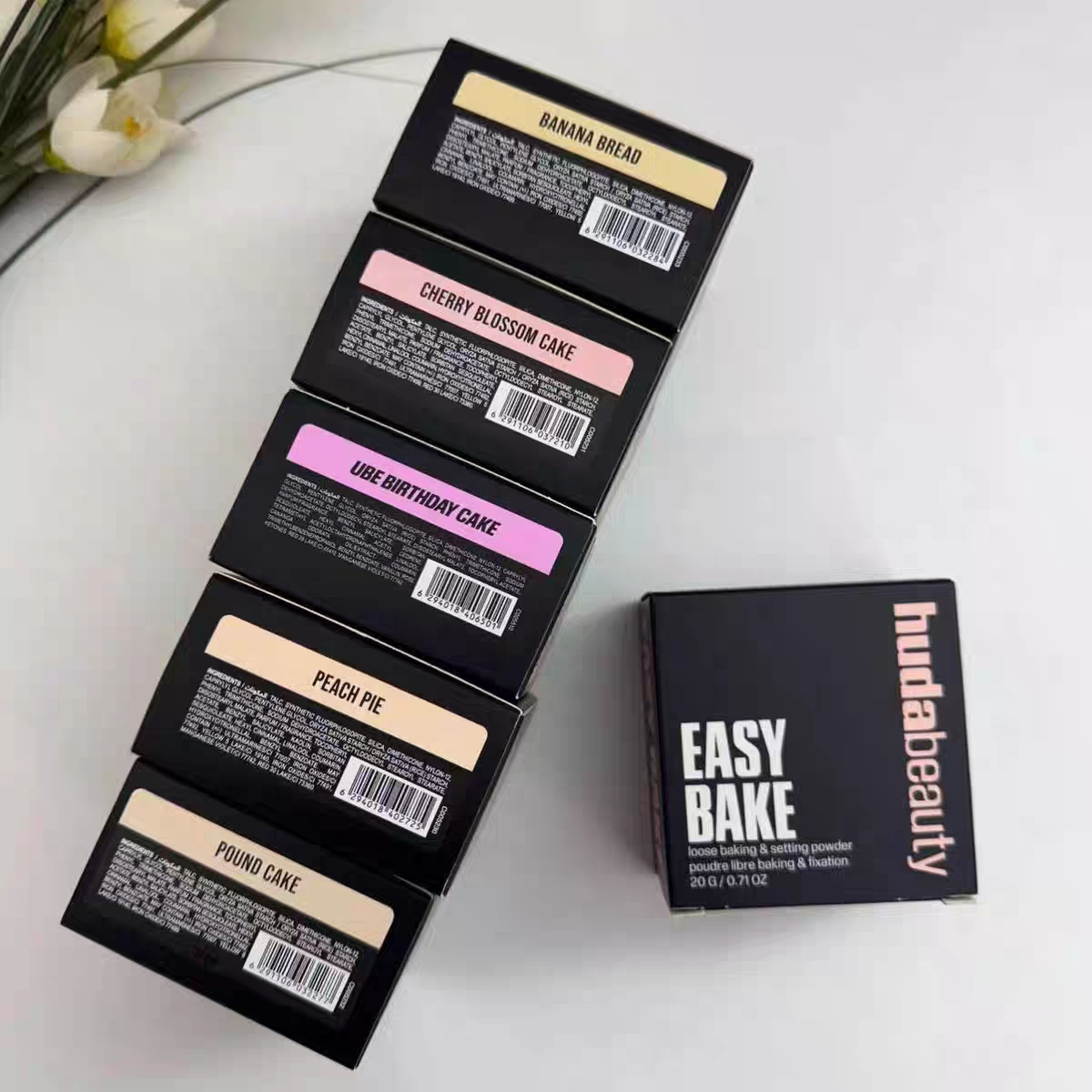 HUDA Beauty Easy Bake 8 Colors Makeup 20g Face Loose Baking Setting Powder Poudre Easy Bake Fixation Natural Face Finishing Oil Control Beauty Cosmeti