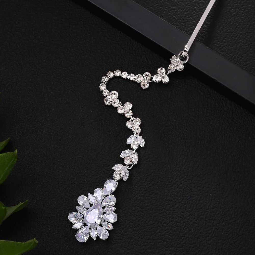 Stonefans Vintage Zircon Maang Tikka Indian Forehead Jewelry Boho Crystal Headpiece Bridal Hair cessories for Wedding L250928HI4Q