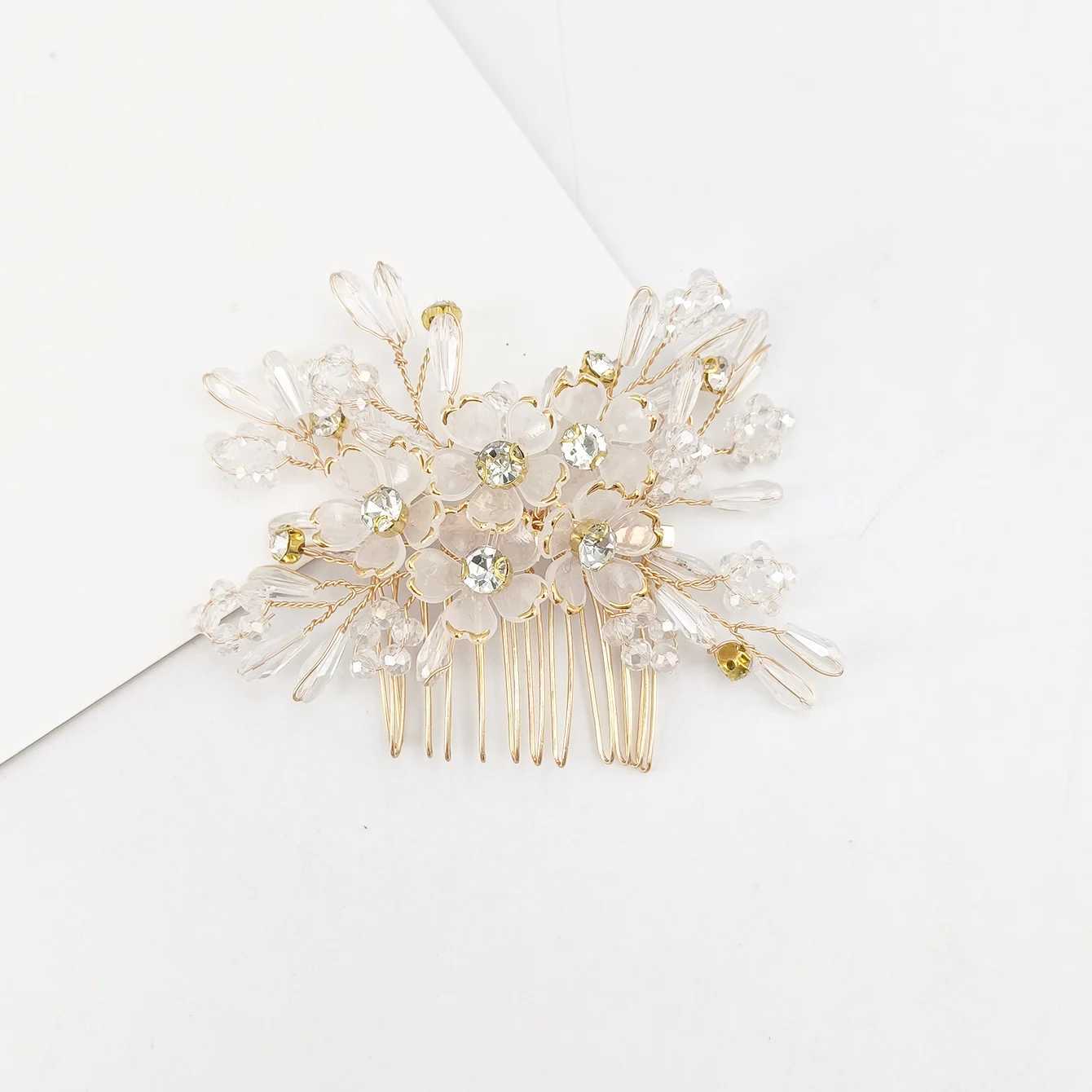 Bridal Hair cessories Crystal Peals Hair Combs Wedding Hair Clips cessories Jewelry Handmade Women Hair Ornaments Headpieces L250928PGGP