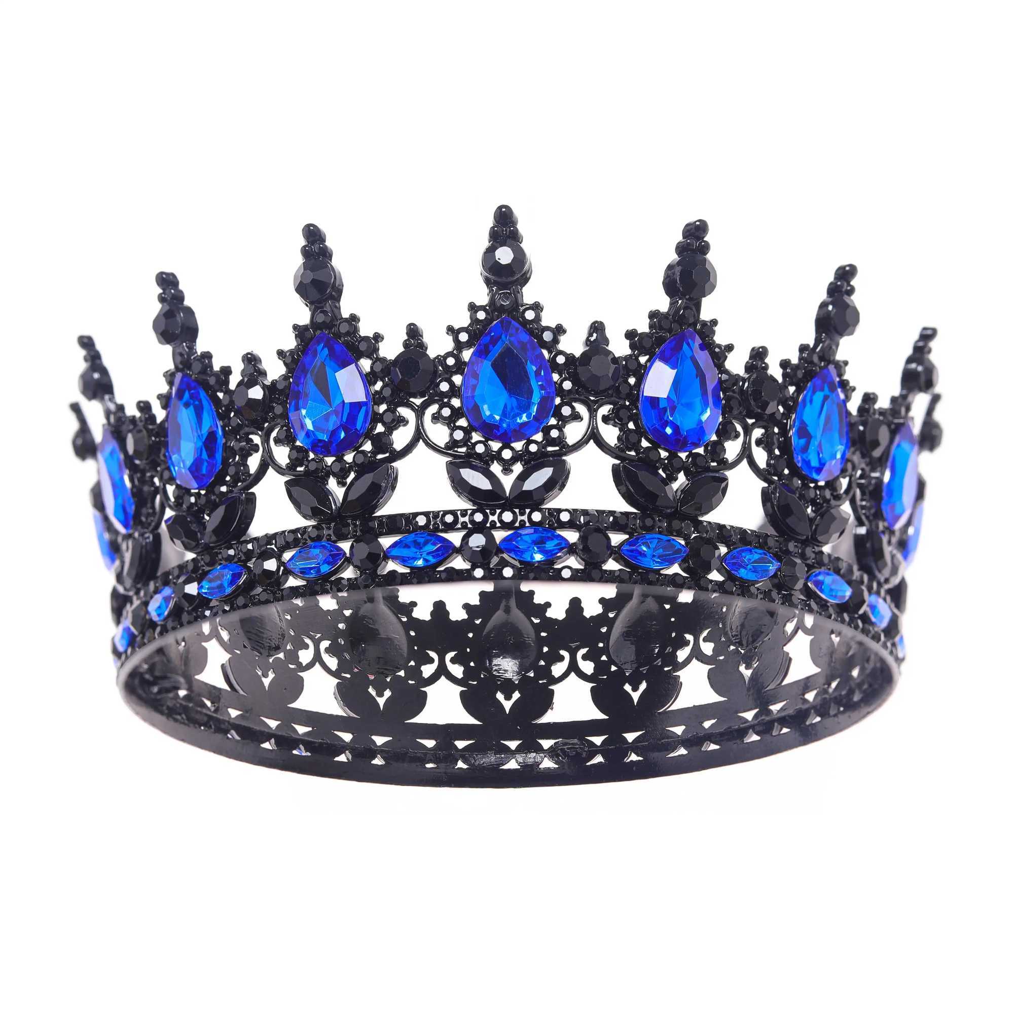 Vintage Baroque Queen King Bride Tiara Crown For Women Headdress Prom Bridal Wedding Tiaras and Crowns Hair Jewelry cessories L2509287DI3