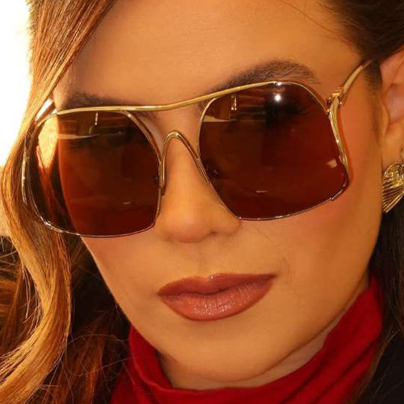 Designer Sunglasses For Men Women Men Oversized Frame Dance Party Sunglasses UV400 Protection Sunglasses Luxury Polarized Goggle Pilot PC Frame Eyewea