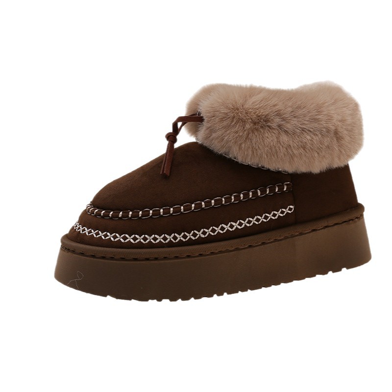 All-inclusive set winter cotton slippers for women with extra padding and thick soles for better traction r These warm fluffy snow boots are the new m