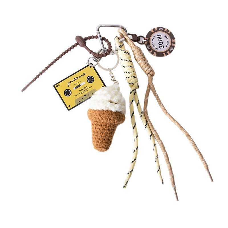 Bag Pendant Creative Cute Ice Cream Chip Card Magnetic Tape Weaving H250928
