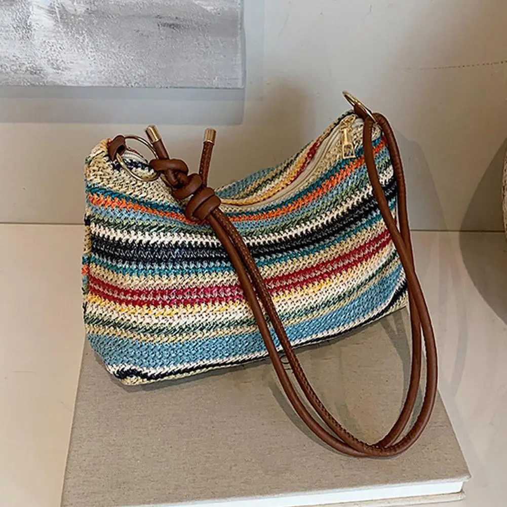 Boho Braided Shoulder Messenger Bag Large Capacity Fashion Casual Shoulder Bag Highquality Ethnic Style Simple Bag L250928