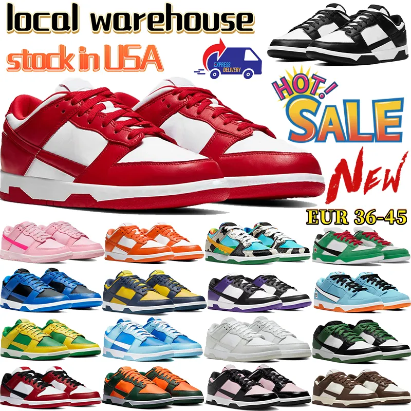 Mens Casual Shoes Platform men casual Sneaker local warehouse Luxury low designer sneakers white black Triple Pink women stock in USA outdoor sports Trainer 36-45