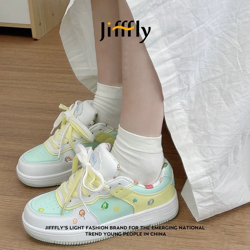 Jifffly Designer Skate Shoes 2025 Luxury Sneakers New Summer For Girls And Students White Sneakers With Thick Soles And Multi-functional Styles