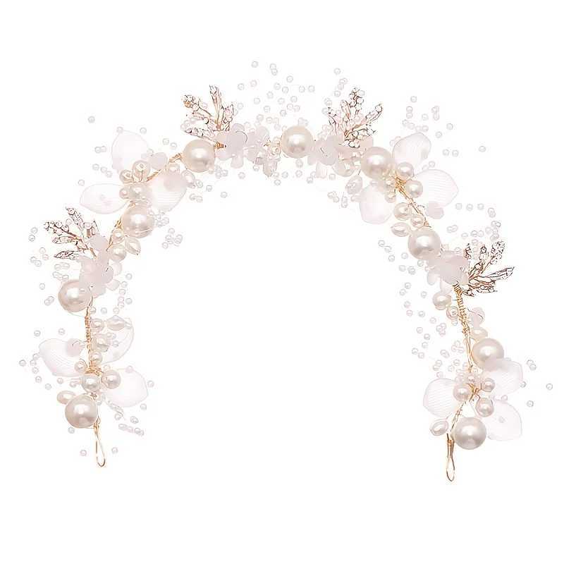 Pearl Flower Headband Bridal headdress Wedding Crown Fashion The wreath brelet Band Tiaras Crystal Headpiece Hair Jewelrys L250928HXEV