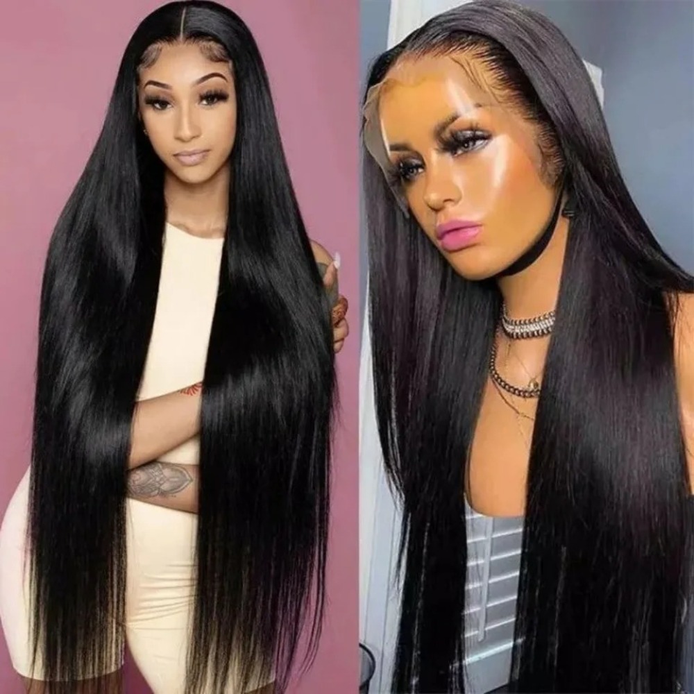 250 300 Density 13x4 13x6 Bone Straight HD Transparent Lace Front Human Hair Wig 30 40 Inch Pre Plucked Lace Frontal Wigs Synthetic