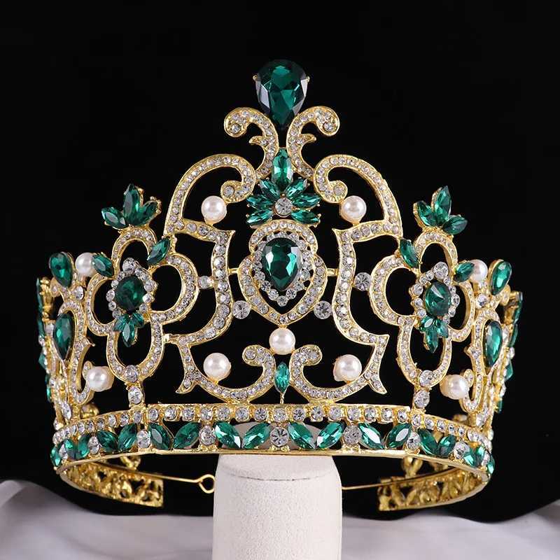 Fashion Wedding Big Crown Bridal Hair cessories Vintage Big Rhinestone Headbands Romantic Crown Tiaras Party Decoration L2509282SUN