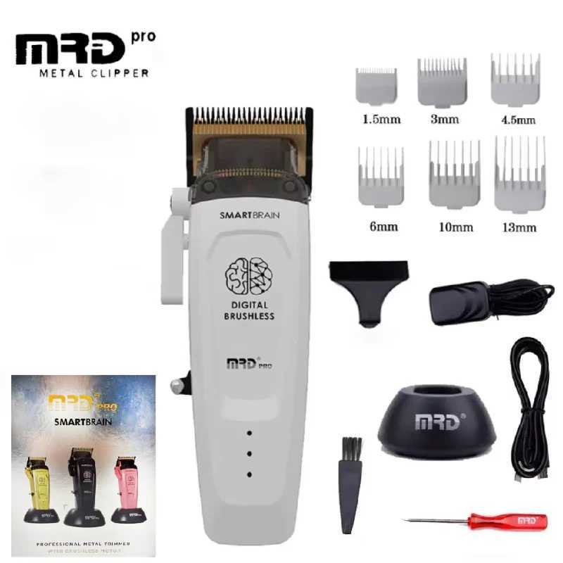 MRD Smart Brain HC904 Mens Hair Clippers Professional All Metal Lift Height Torque Digital Brushless Motor Cordless Clipper L250928