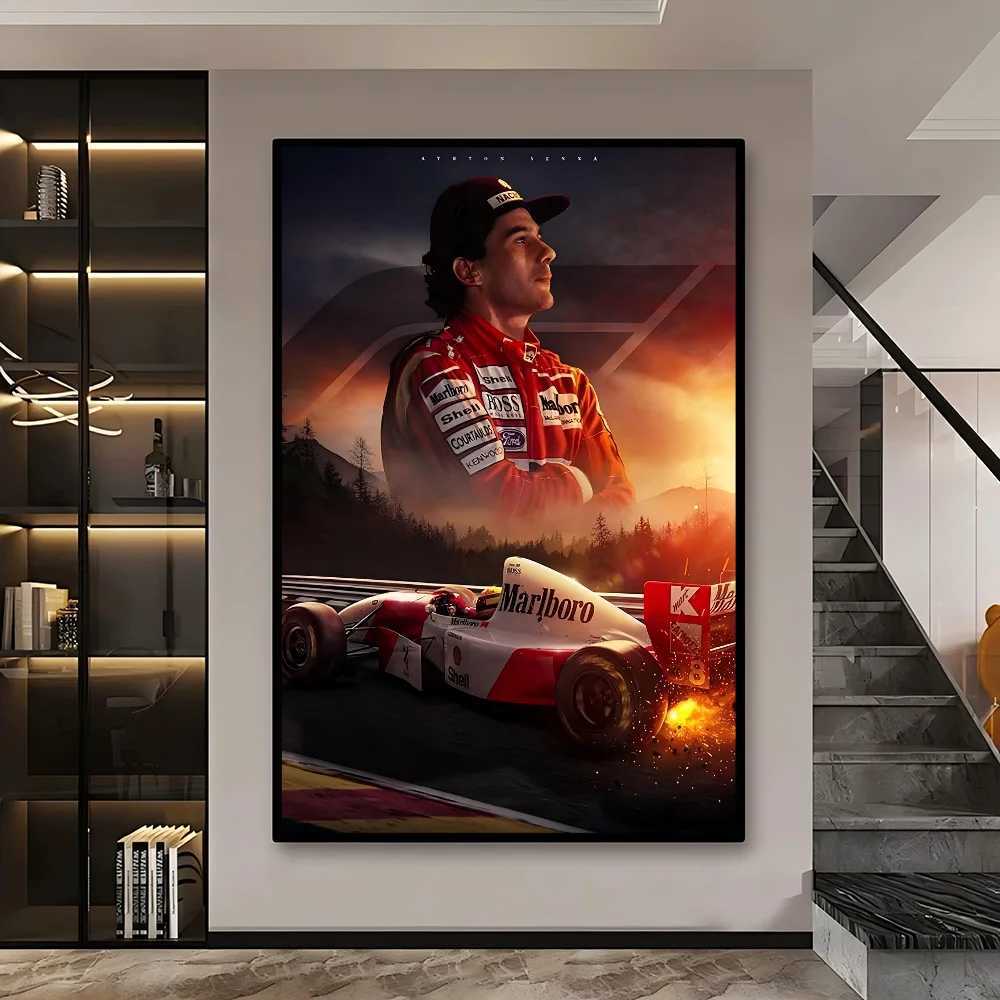 F1 Ayrton Tacing Driver Senna Classic Vintage Posters Vintage Room Home Bar Cafe Decor Nordic Home Decor D250928