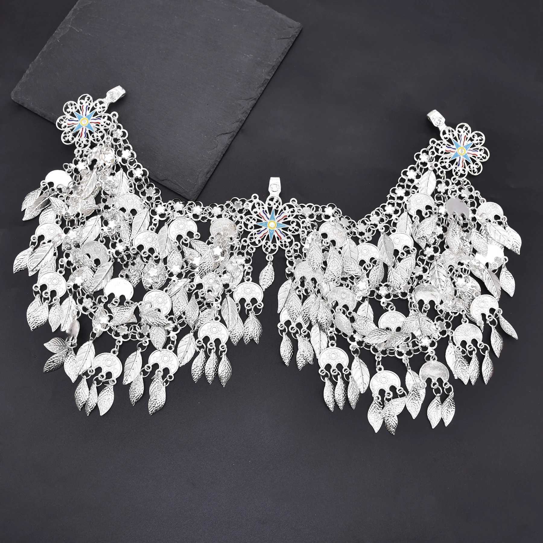 Silver Plated Leaf Tassel Ethnic Headpiece Hair cessories Classic Afghan Turkey Semitic Assyrian Flag Womens Hair Jewelry L250928QEZG