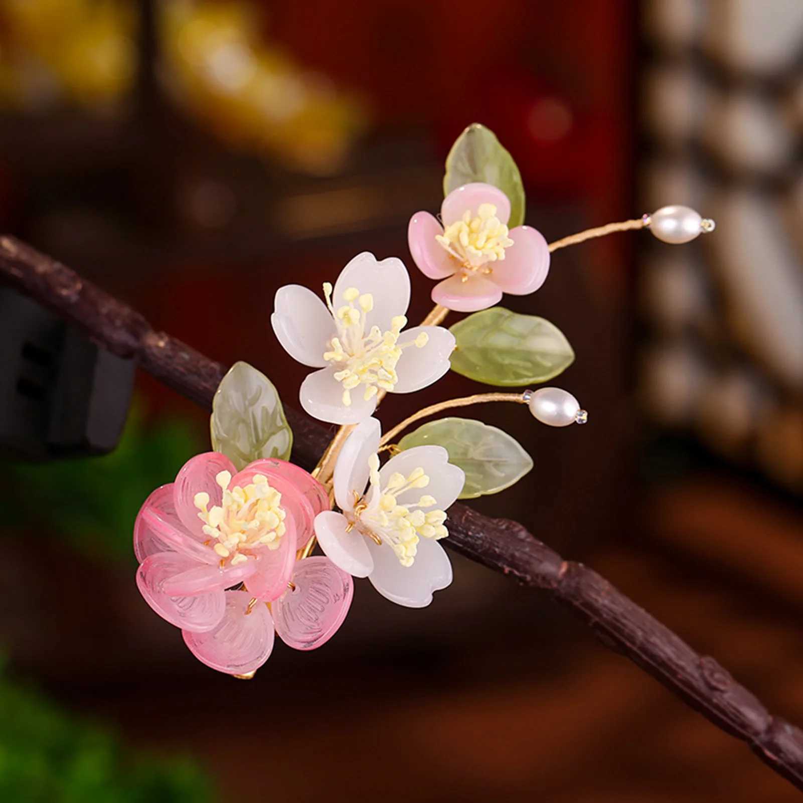 Chinese Flower Hairpins Classic Hair Clip Vintage Hanfu Party Headwear Fairy Wedding Hair cessories Retro Bride Hair Jewelry L250928PNG2