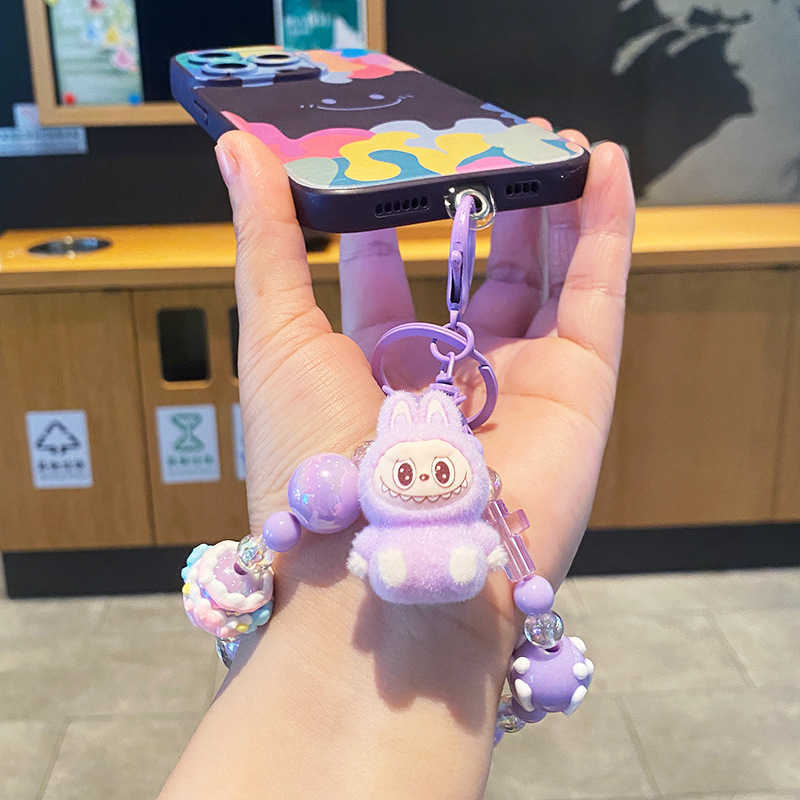 Creative Doll Beaded Chain Keychain for Women Backpack Pendant Couple Car Keychain Gift H250928