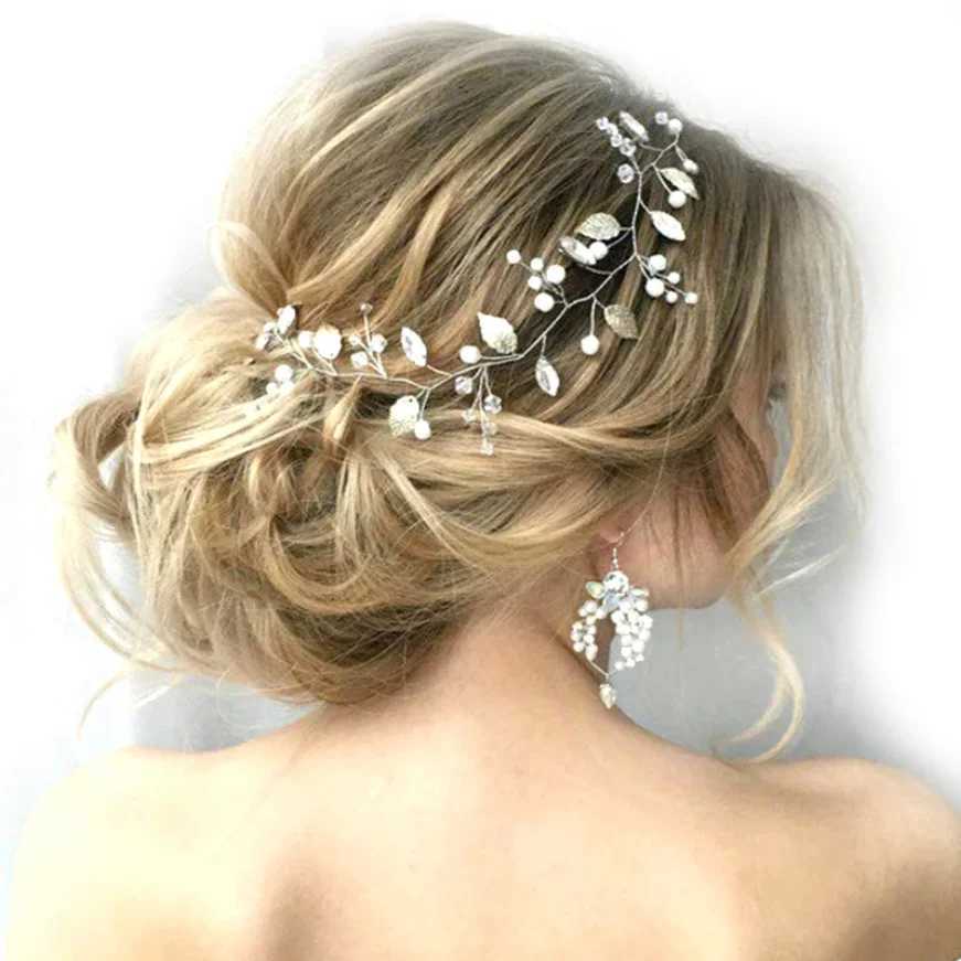 New Wedding Hair cessories Crystal Pearl Hair Belt Wedding Bridal Hairband Hair Ornament Hair Jewelry Bride Headdress Headband L25092880HF