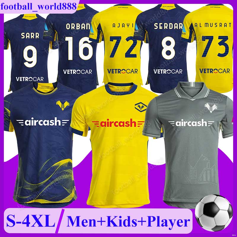 25 26 Hellas Verona FC Soccer Jerseys ORBAN SERDAR BRADARIC 2025 Football Shirt SARR D.MOSQUERA AJAYI football kits AL MUSRATI BERNEDE YELLU Men Uniforms full Kit Sets