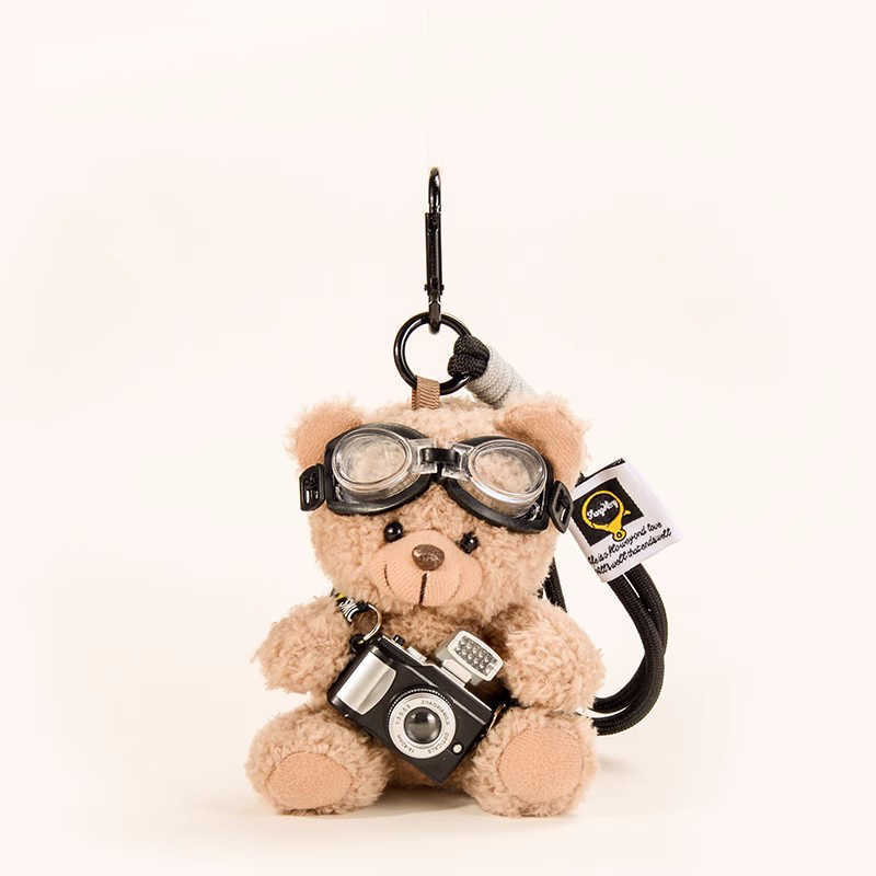 Cute Little Brown Bear Backpack Pendant Backpack Car Keychain Plush Doll Backpack Small Pendant Gift H250928