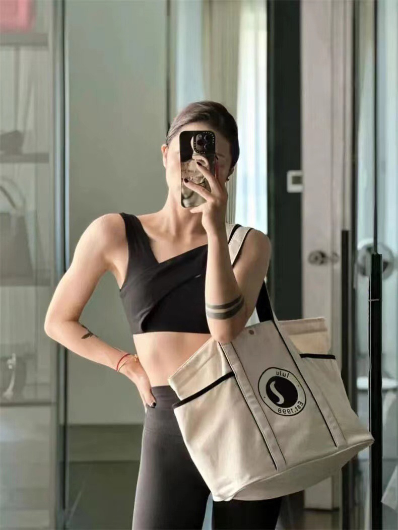 Designer Yoga Canvas Minimalist Daily Casual Commuting Shoulder Bag Shopping Tote