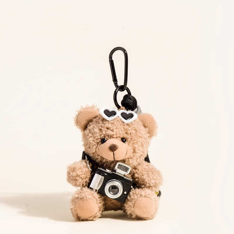 Cute Little Brown Bear Backpack Pendant Backpack Car Keychain Plush Doll Backpack Small Pendant Gift H250928