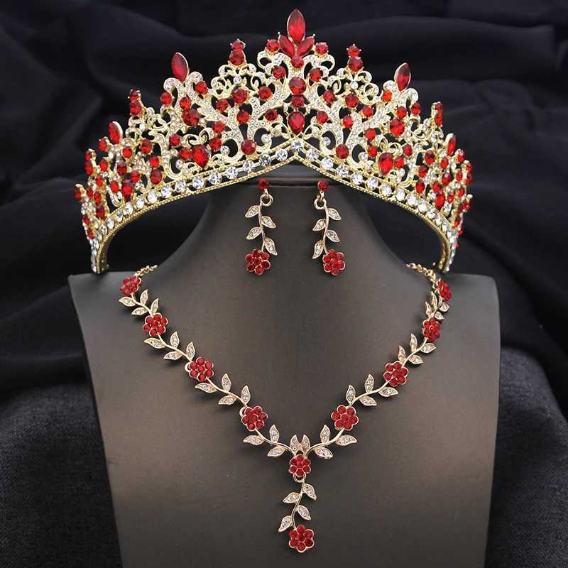 3 Pcs Tiaras and crowns costume jewelry set for women bridal jewelry sets With crown party wedding neckle Earring Birthday L250928GY00