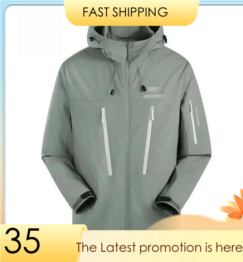 2025 Winter Arcs Jacket Mens Designer Hoodie Tech Nylon Waterproof Zipper Jackets High Quality Lightweight Coat Outdoor Sports Men 811