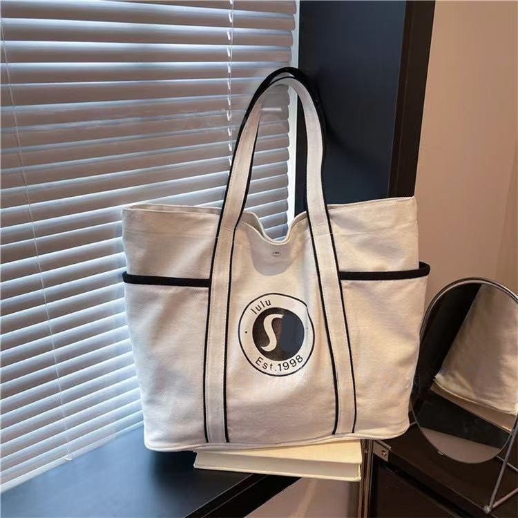Designer Yoga Canvas Minimalist Daily Casual Commuting Shoulder Bag Shopping Tote