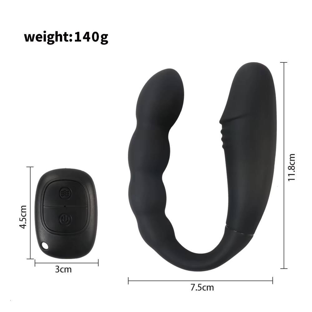 Ushaped Doubleended Vibrator Simulated Selfpleasuring Silicone Bead Anal Plug Remote Control Vibrating Egg