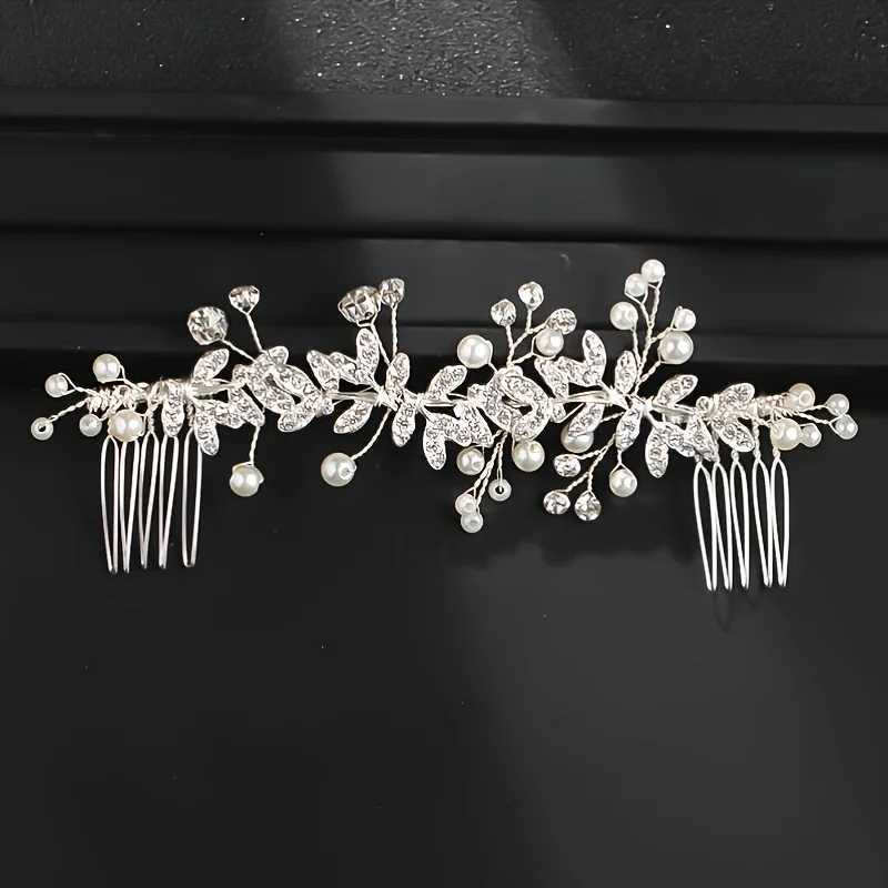 Crystal Pearl Hair Comb Clip Pin Rhinestone Leaf Hair Comb Headband Tiara For Women Bride Wedding Hair cessories Jewelry Comb L2509284O9Y