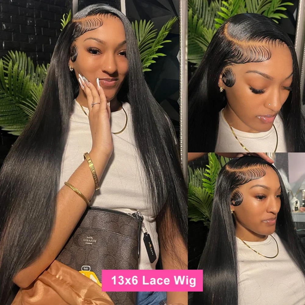250 300 Density 13x4 13x6 Bone Straight HD Transparent Lace Front Human Hair Wig 30 40 Inch Pre Plucked Lace Frontal Wigs Synthetic