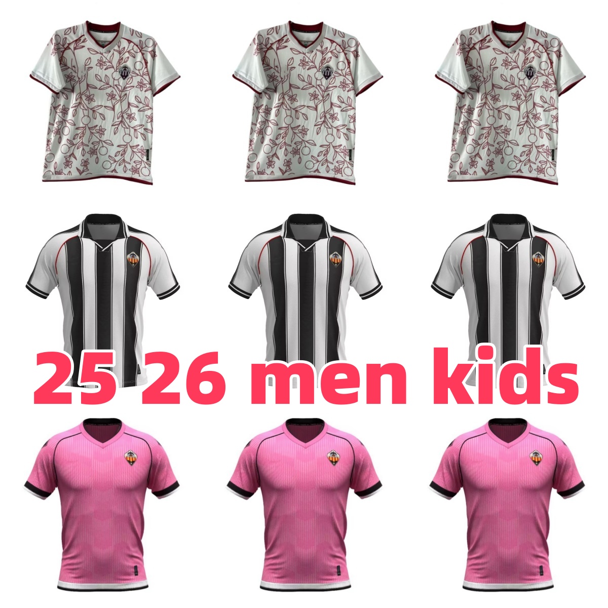 25 26 CD Castellon Soccer Jerseys Vintage 2025 Football Shirt Kit Home Away camiseta futbol