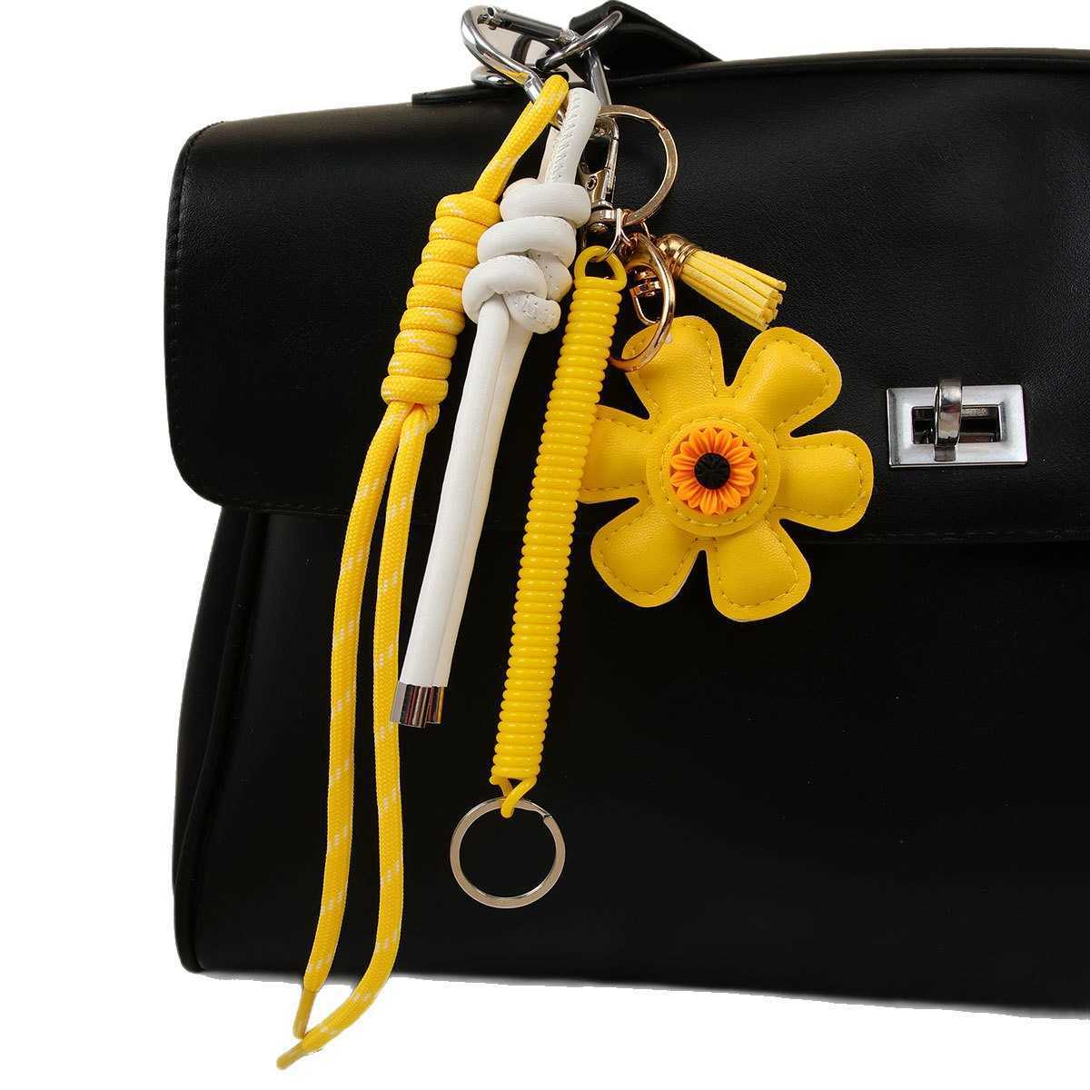 Creative Small Daisy Bag Pendant Sunflower Woven Bag Pendant Keychain H250928