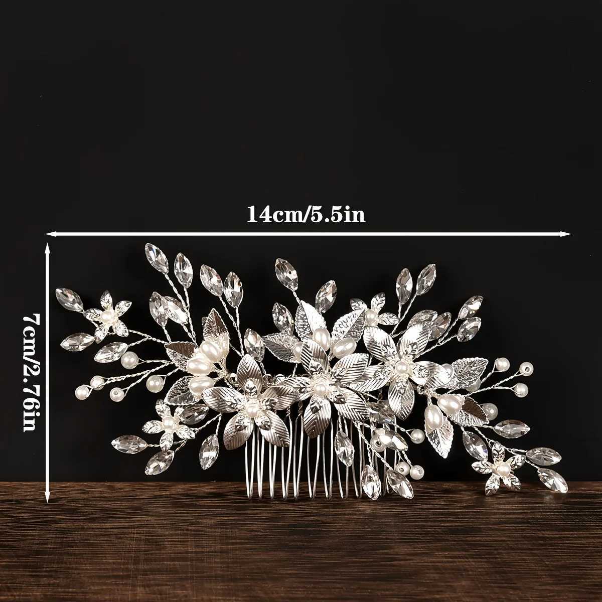 1pc Rhinestone Hair Comb Elegant updo Wedding Party Secure Hold with Smooth Surfe Womens Bridal Hairstyle cessory L250928UZ3S