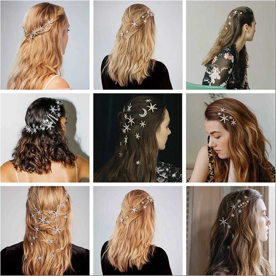 3PCS Hairpin Set Jewelry cessories Wedding Vintage Barrette Metal Crystal Rhinestone Star Pin Clip for Women Bridal Decoration L250928YIVH