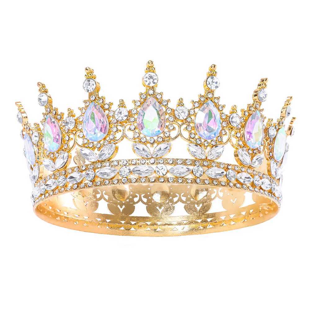 Fashion Crystal Rhinestone Round Tiaras And Crowns Queen Princess Diadems Wedding Hair cessories L25092830TP